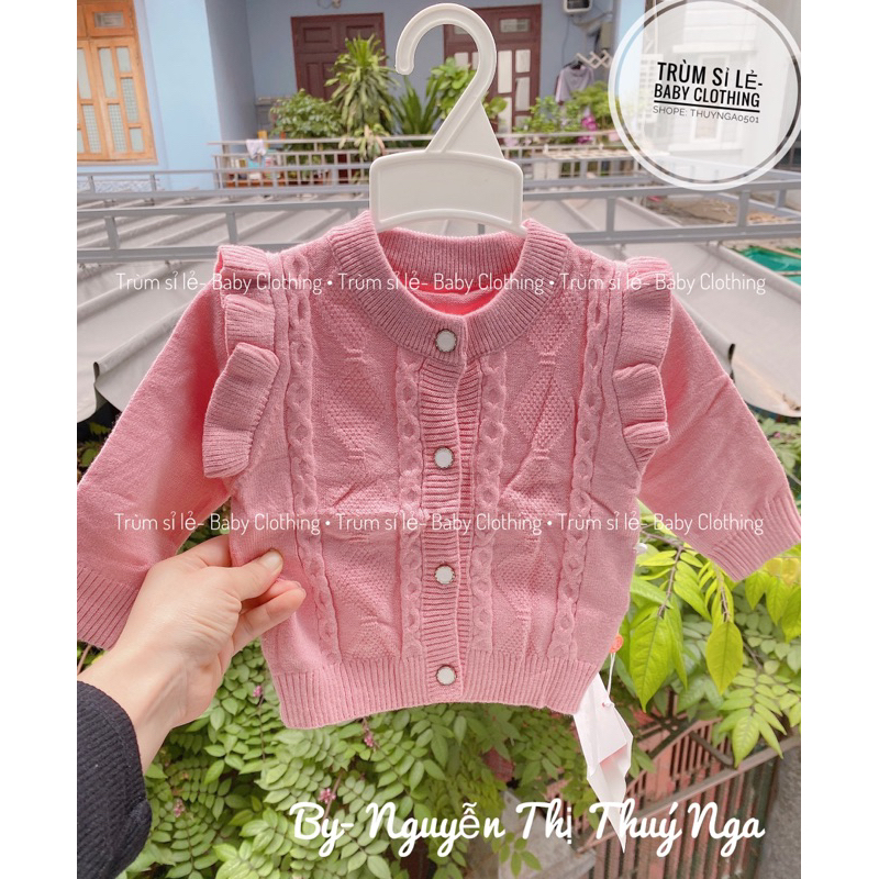 Áo khoác len, áo cadiganlen tiểu thư dày ấm cho bé gái