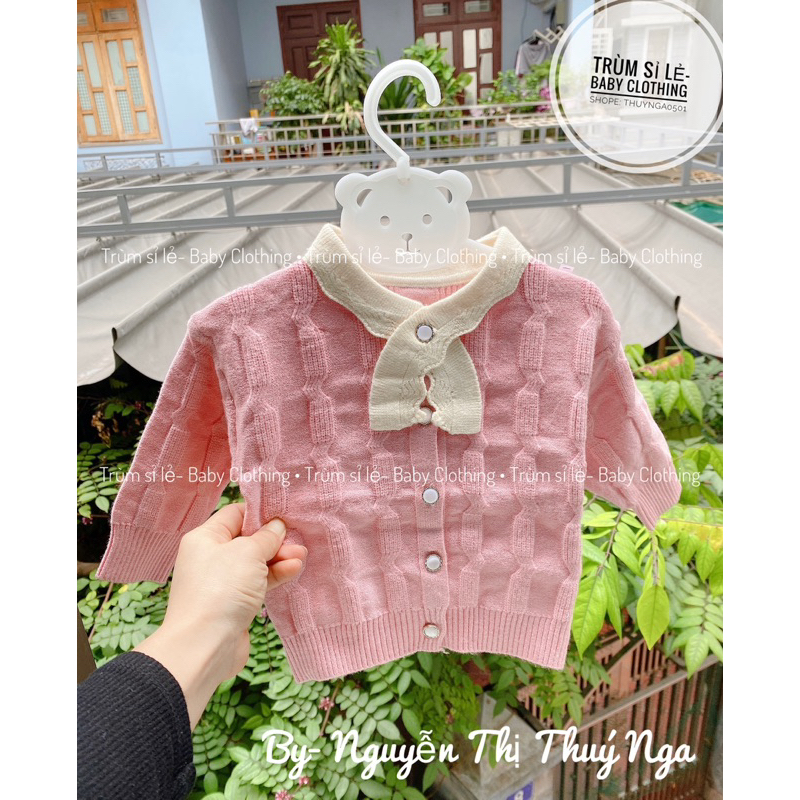 Áo khoác len, áo cadiganlen tiểu thư dày ấm cho bé gái