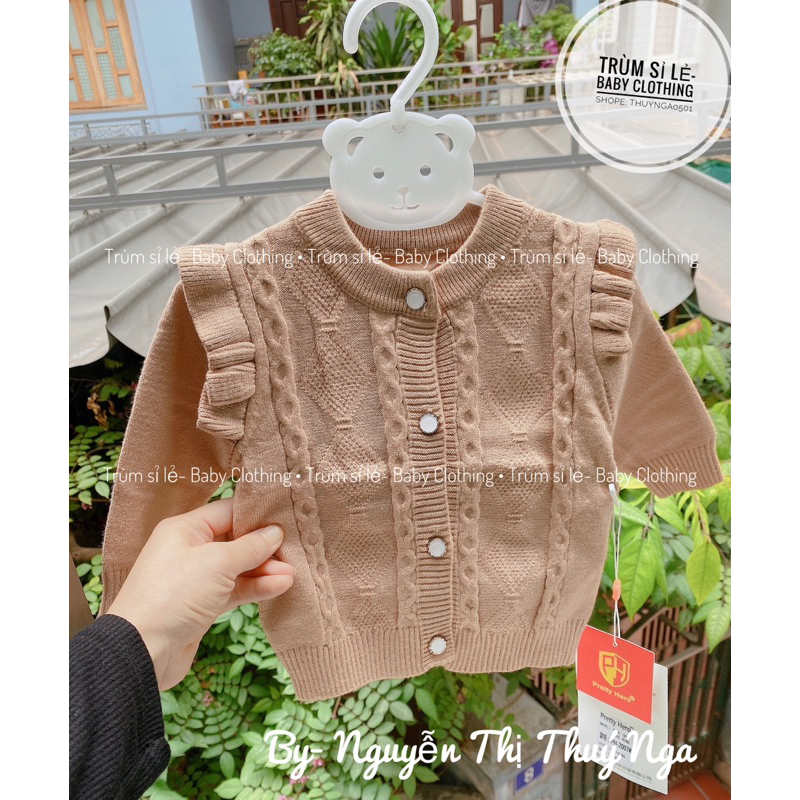 Áo khoác len, áo cadiganlen tiểu thư dày ấm cho bé gái