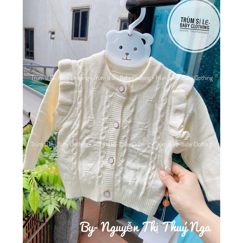 Áo khoác len, áo cadiganlen tiểu thư dày ấm cho bé gái