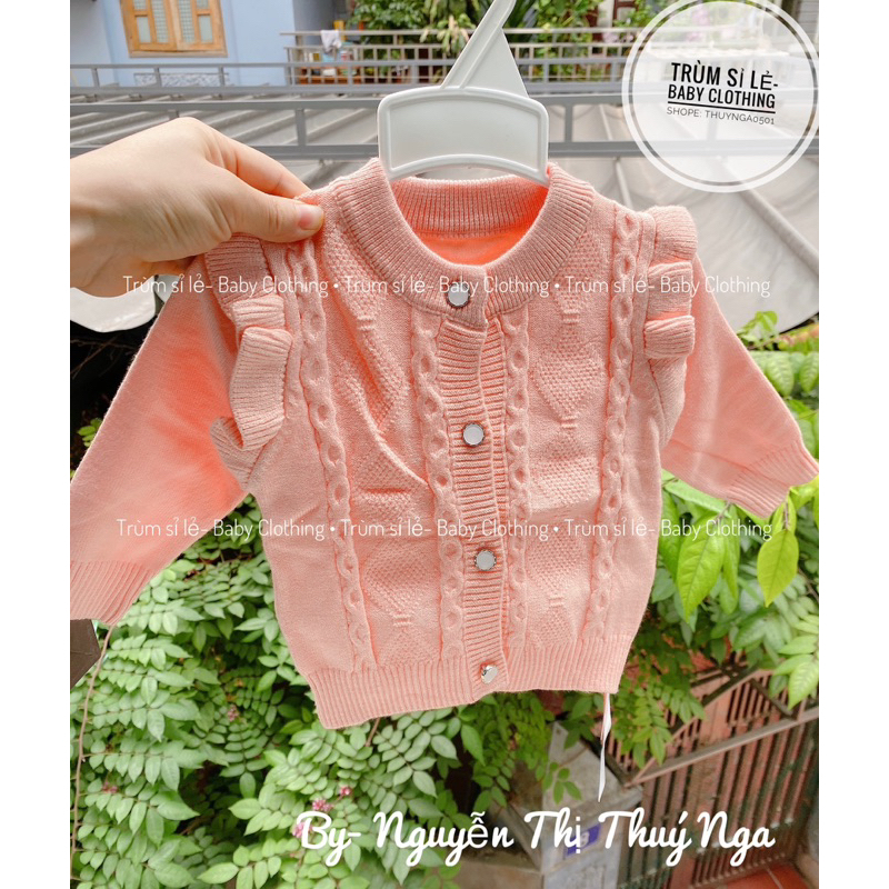 Áo khoác len, áo cadiganlen tiểu thư dày ấm cho bé gái