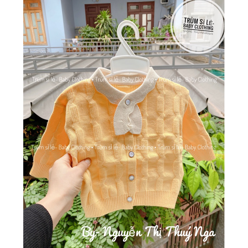 Áo khoác len, áo cadiganlen tiểu thư dày ấm cho bé gái