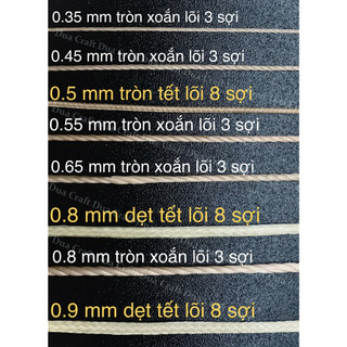 Chỉ sáp 0.8 mm GALACES sợi TRÒN (khâu đồ da, đan vòng tay) [Dừa Craft]