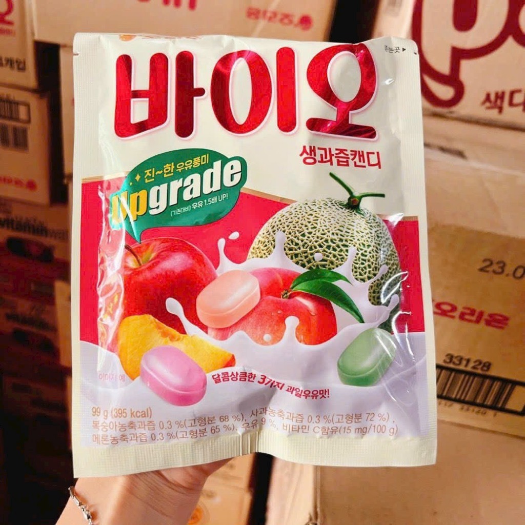 Kẹo Mềm Bio Sữa & Hoa Quả Tổng Hợp 90g Orion 바이오생과즙캔디