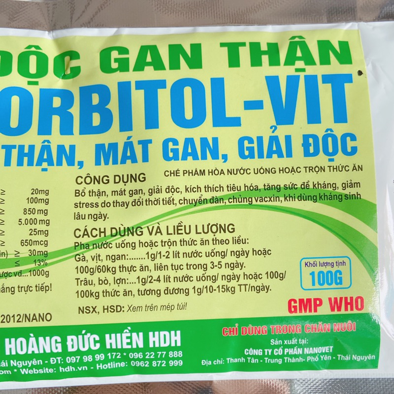 BIO SORBITOL B12 giải độc, mát gan gà, heo, trâu, bò