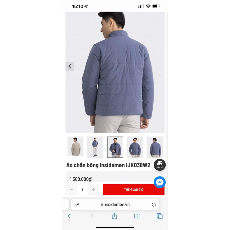 Áo khoác chần bông Insidemen Ijk038w2