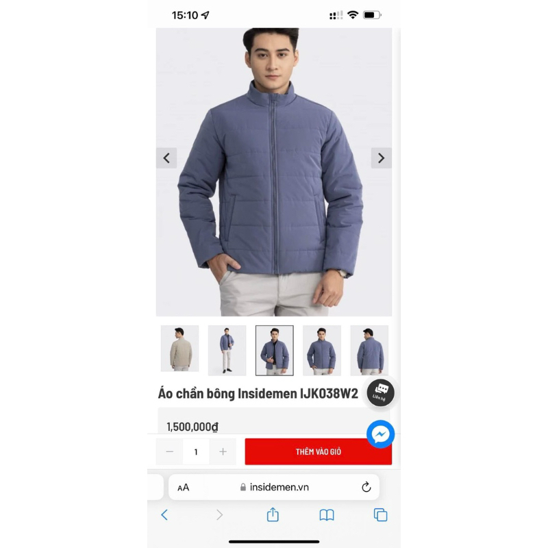 Áo khoác chần bông Insidemen Ijk038w2