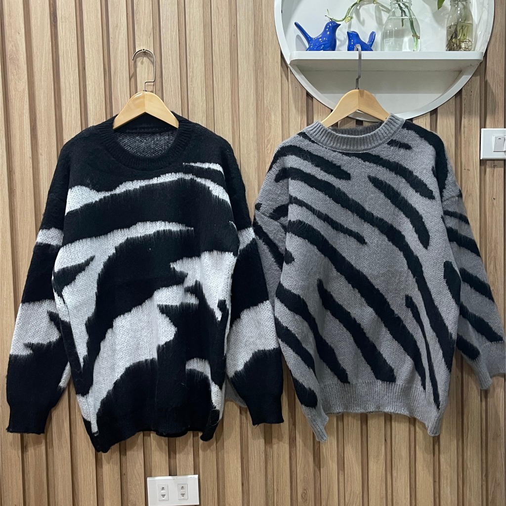 Áo Len Unisex Dáng Dài Hamina, Áo Loang Chất Len Mềm Mịn Cho Cặp Đôi Mùa Giáng Sinh