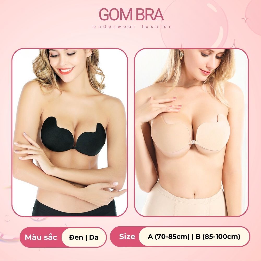 Miếng dán ngực cài trước GOM BRA mẫu quả xoài, dán ngực nâng ngực chất liệu su đúc cao cấp thiết kế gợi cảm - SA-0011