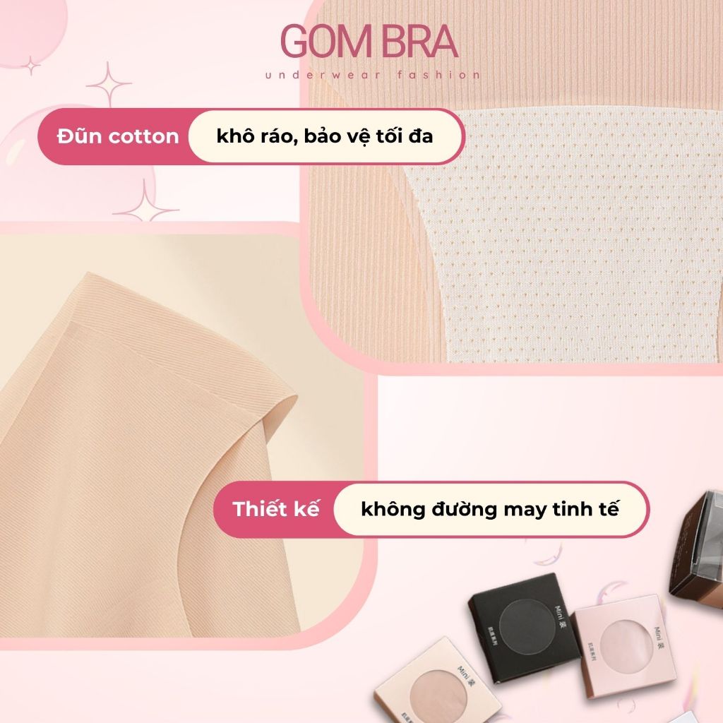 Quần lót nữ su thạch GOM BRA mỏng mát dịu nhẹ, quần lót nữ không đường may cao cấp -SA-AN6135