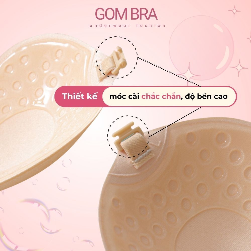 Miếng dán ngực cài trước GOM BRA mẫu quả xoài, dán ngực nâng ngực chất liệu su đúc cao cấp thiết kế gợi cảm - SA-0011
