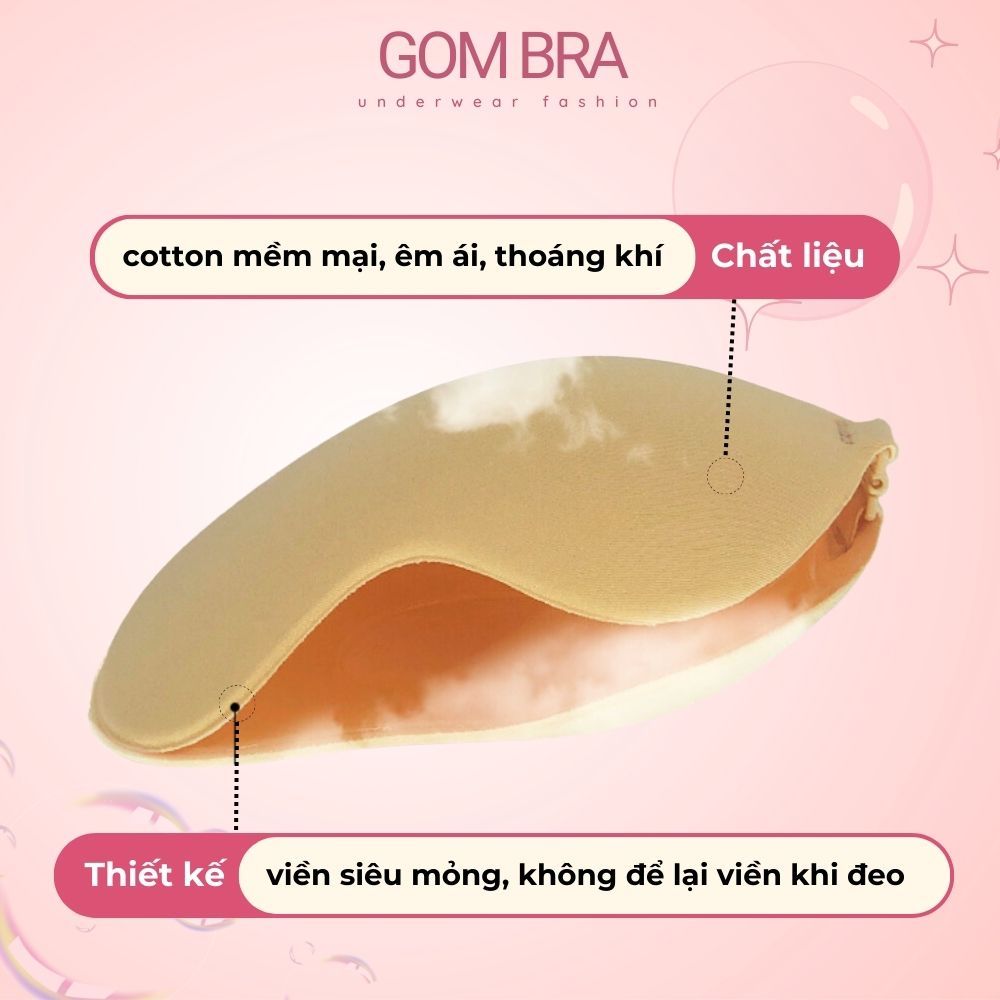 Miếng dán ngực cài trước GOM BRA mẫu quả xoài, dán ngực nâng ngực chất liệu su đúc cao cấp thiết kế gợi cảm - SA-0011