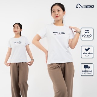 Áo thun nữ in chữ nutella vải cotton usa - thương hiệu amax