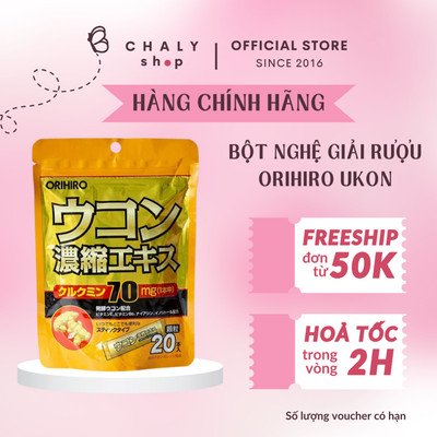 Bột nghệ giải rượu – giải độc gan Orihiro Ukon 20 gói Nhật Bản
