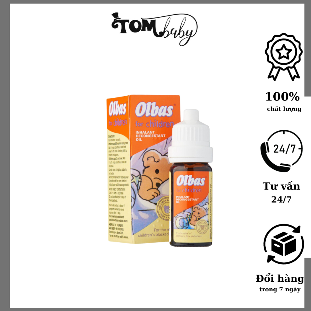 Tinh dầu xông mũi trị ngạt Olbas 12ml (3 tháng+) UK