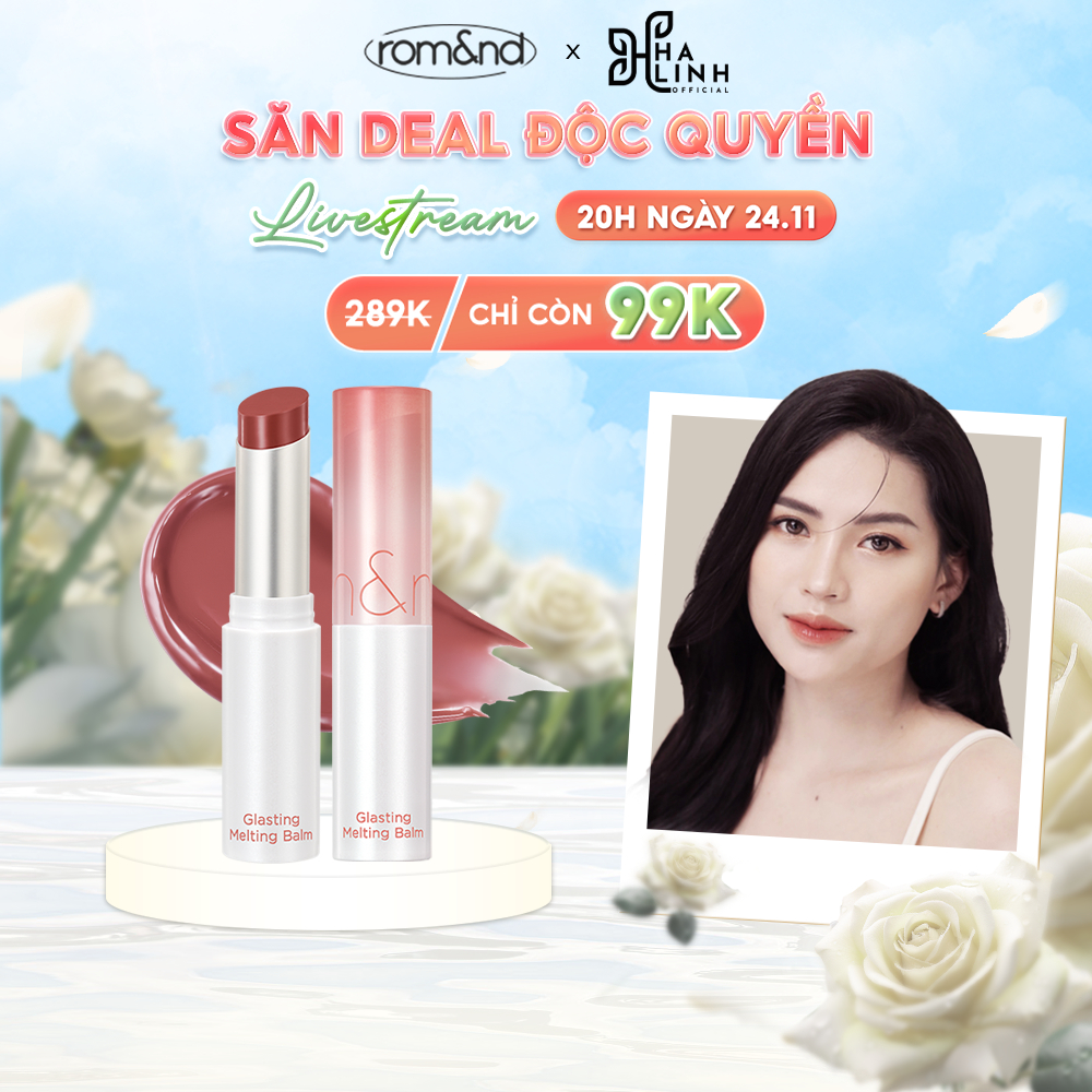 [Chỉ còn 99k sau khi áp voucher] Son dưỡng màu tint Romand Glasting Melting Balm 3.5g