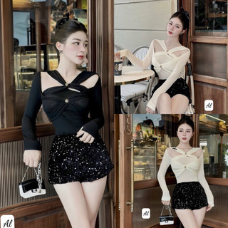 Áo thun lệch vai trễ vai 3 màu siêu xinh