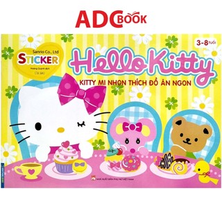 Sách - sticker hello kitty - kitty mi nhon thích đồ ăn ngon