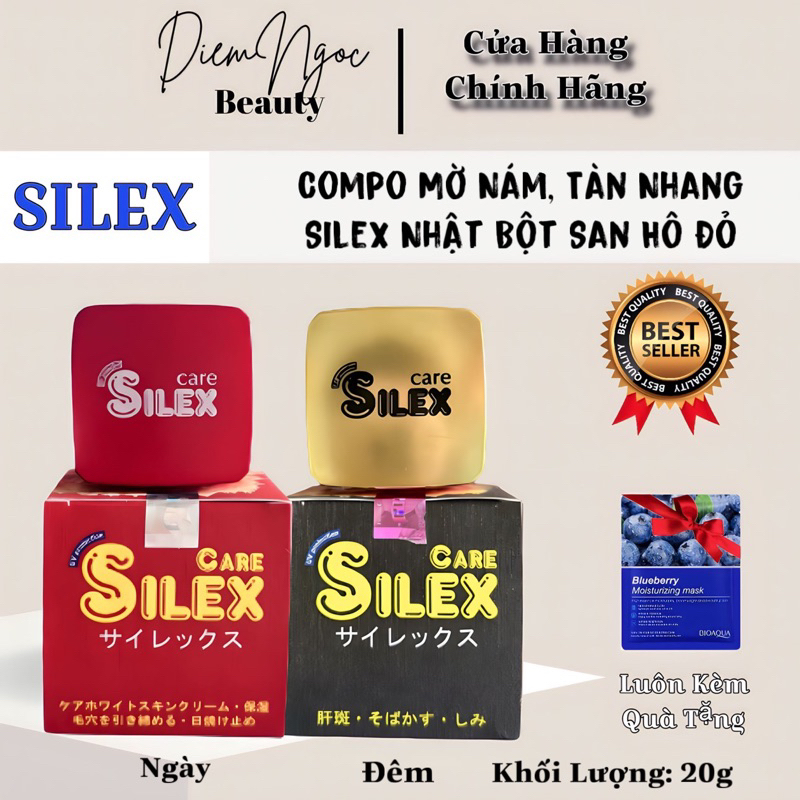 Bộ Kem Silex Nhật Bản Bột San Hô Đỏ Ngừa Nám, Tàn Nhang, Dưỡng Trắng Da, Chống Nắng, Se Khít Chân Lông 20g