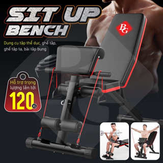 Ghế tập thể dục 222 đa năng,hỗ trợ tập cơ bụng,cơ tay gấp gọn, khung thép và đệm xốp bọc da PU