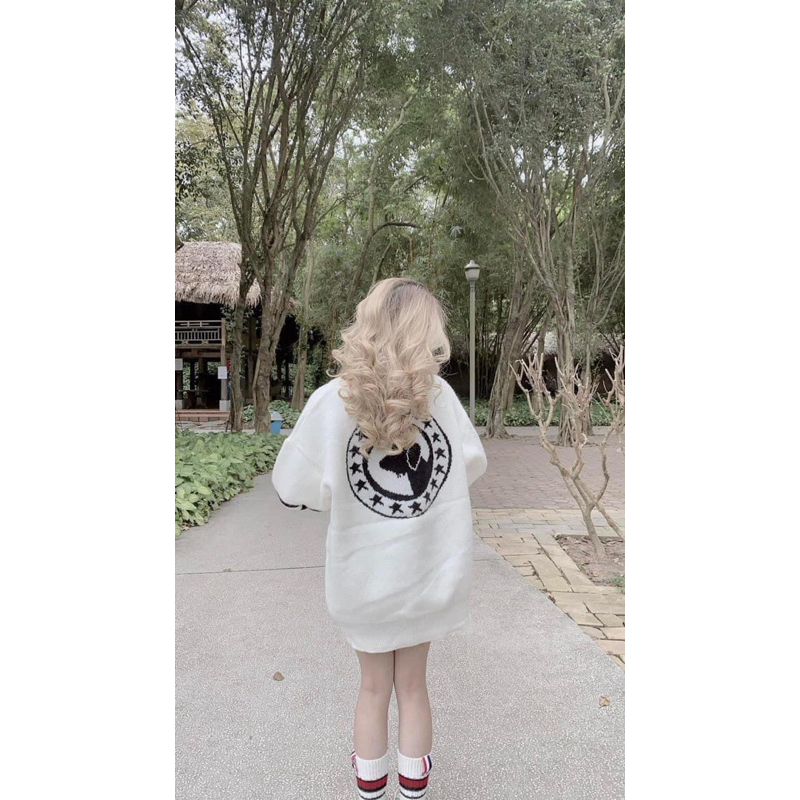 Áo Nỉ Sweater Nữ Form Rộng Vải Nỉ Bông Dày Dặn in cún VẠCH ĐỎ Thom phong cách Ulzzang cực đẹp cực hot TREND 2023