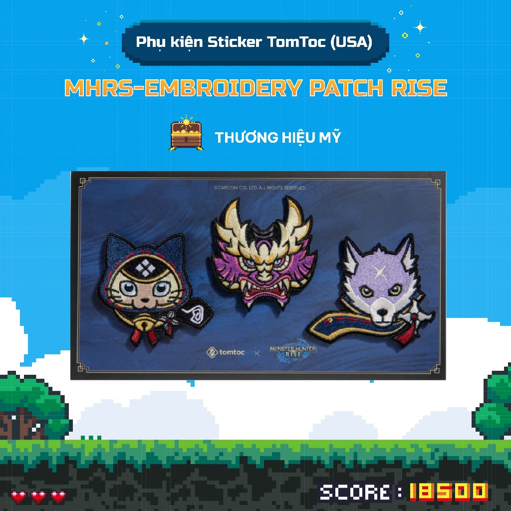 Bộ Phụ Kiện Sticker TOMTOC (USA) MHRS-EMBROIDERY PATCH RISE – S000
