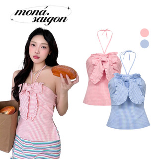 Áo yếm caro phối nơ MONÁ - ROLA