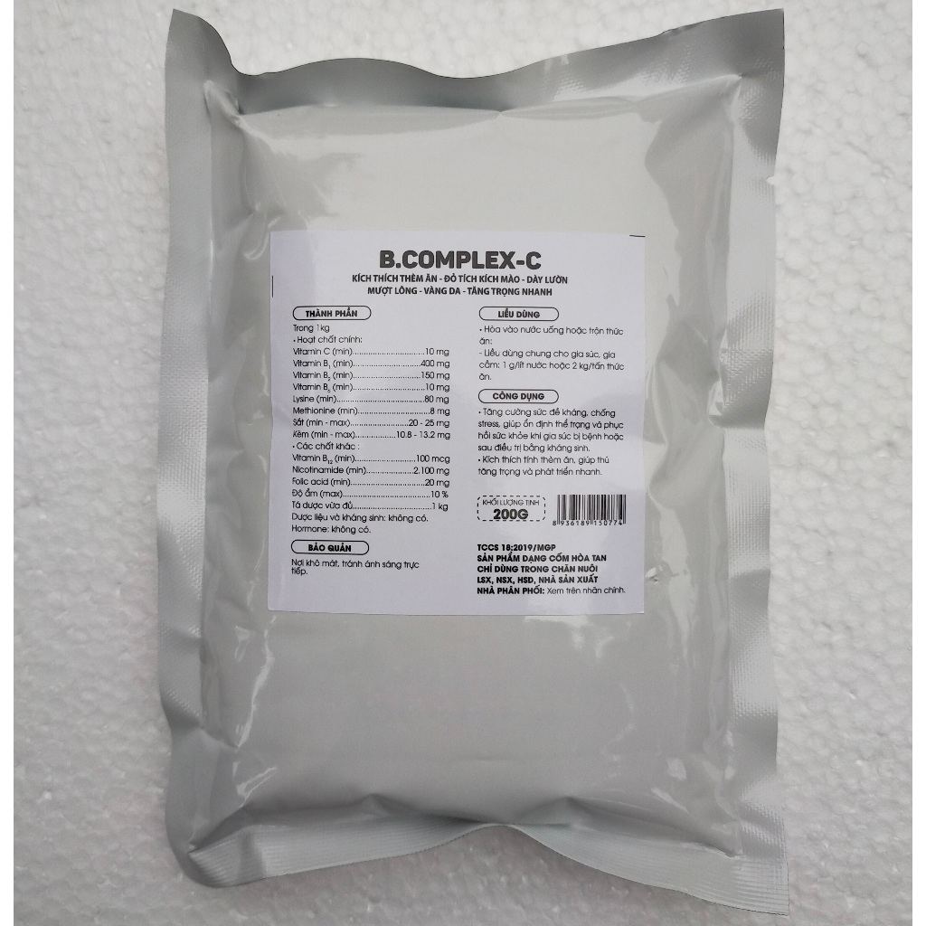 1 kg B.complex-C kích thích thèm ăn - Đỏ tích kích mào. tăng trọng nhanh phát triển nhanh