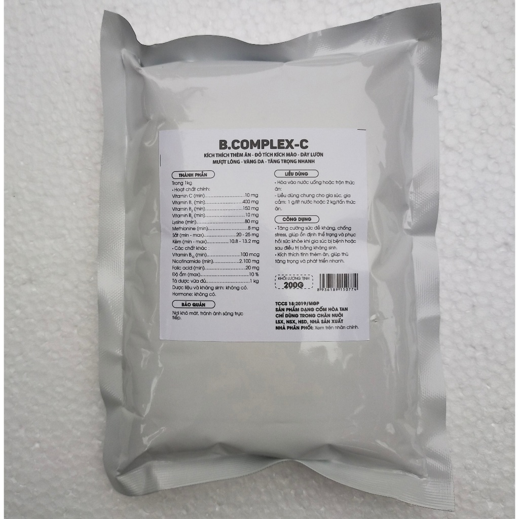 1 kg B.complex-C kích thích thèm ăn - Đỏ tích kích mào. tăng trọng nhanh phát triển nhanh