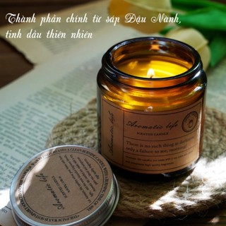 ❅ Size Lớn 200gr - 450gr ❅ Nến Thơm Thư Giãn Không Khói Cao Cấp Tinh Dầu Thiên Nhiên Aromatic Life