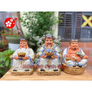 Bộ tượng thần Tài - Thổ Địa - Thần Tiền gốm Bát Tràng cao cấp