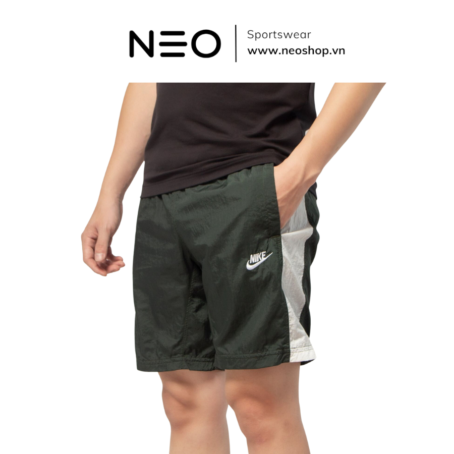QUẦN SHORT NAM NIKE SPORTWEAR WOVEN TRACK - XANH LÁ VIỀN TRẮNG