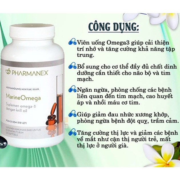 OMEGA3 NUSKIN (TEM TIẾNG VIỆT) - Sức khỏe tim mạch, thần kinh, não bộ, Tăng  trí nhớ, chống mỡ máu