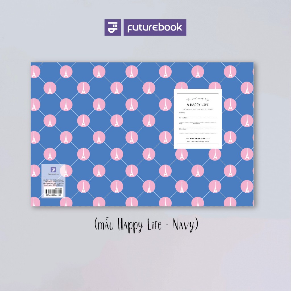 Giấy Bao Tập học sinh FUTUREBOOK có sẵn bao nylon tiện Lợi 2 In 1 Mẫu Bìa Basic 2