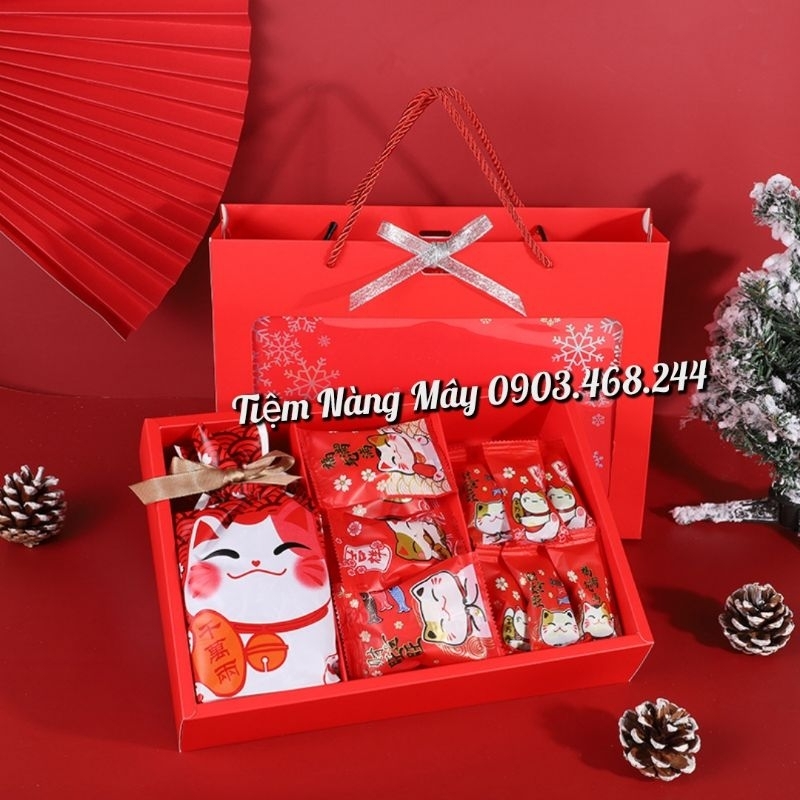 Hộp đựng bánh kẹo hình hoa tuyết, hộp bánh size đại mẫu 2024