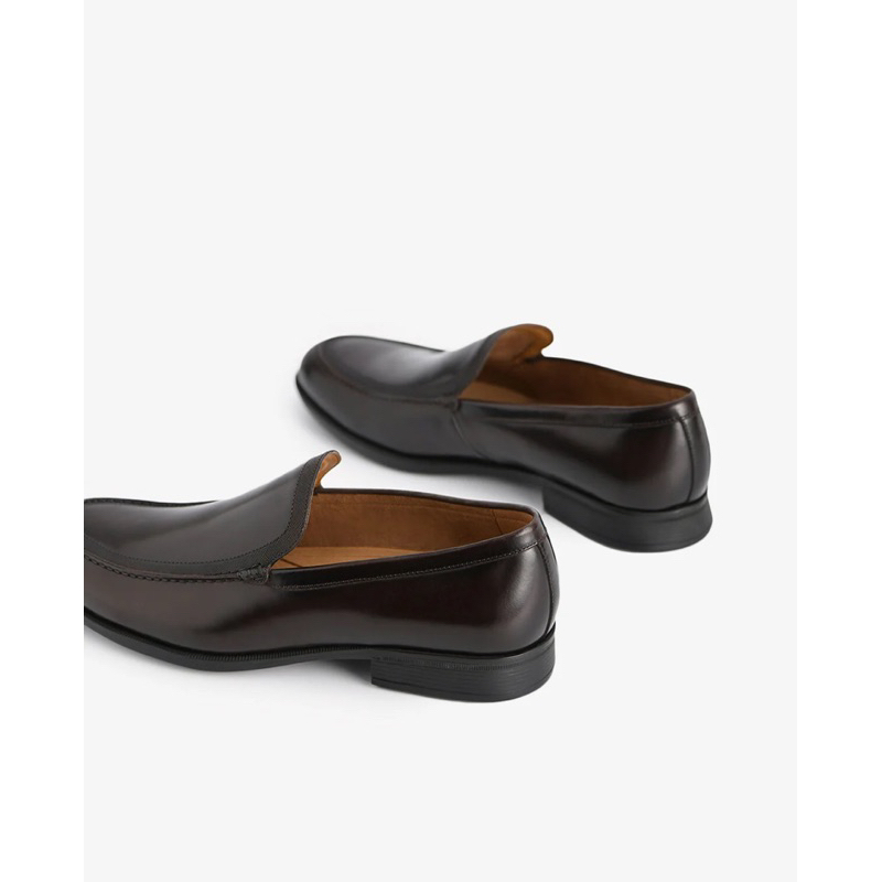 Giày lười nam da màu nâu Pedro authentic BURNISHED size 40