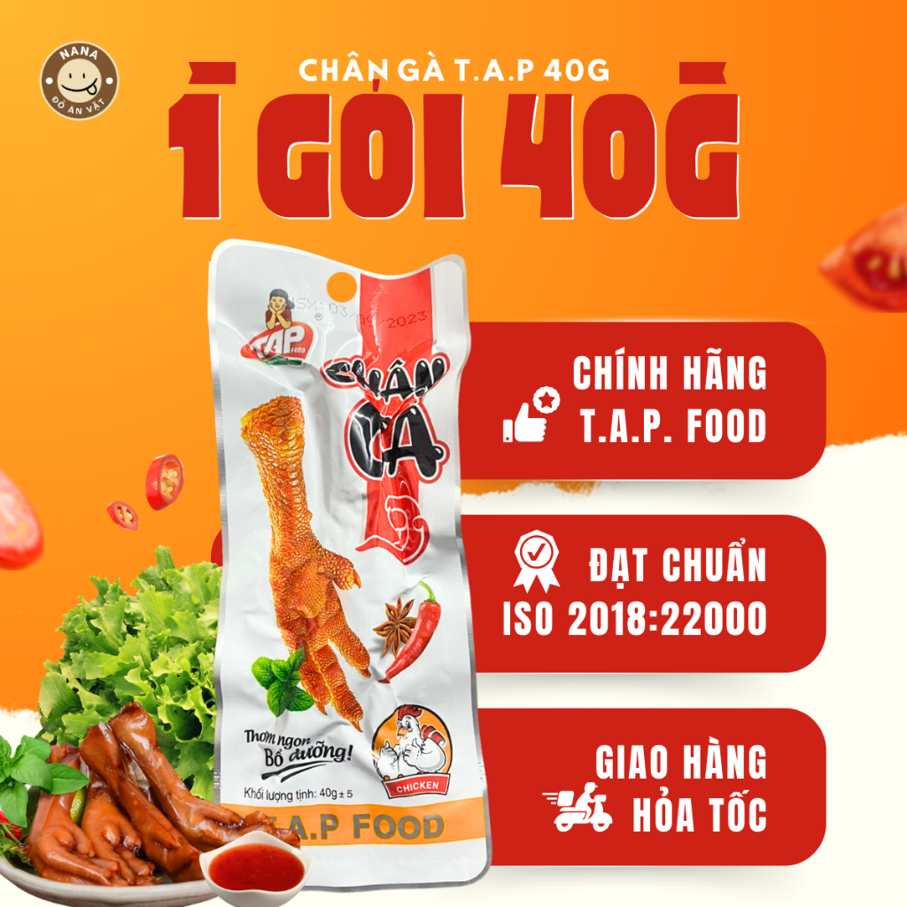 Chân Gà T.A.P Giòn Dai Cay Cay Thơm Ngon Đảm Bảo An Toàn Vệ Sinh, Ăn Vặt Nana