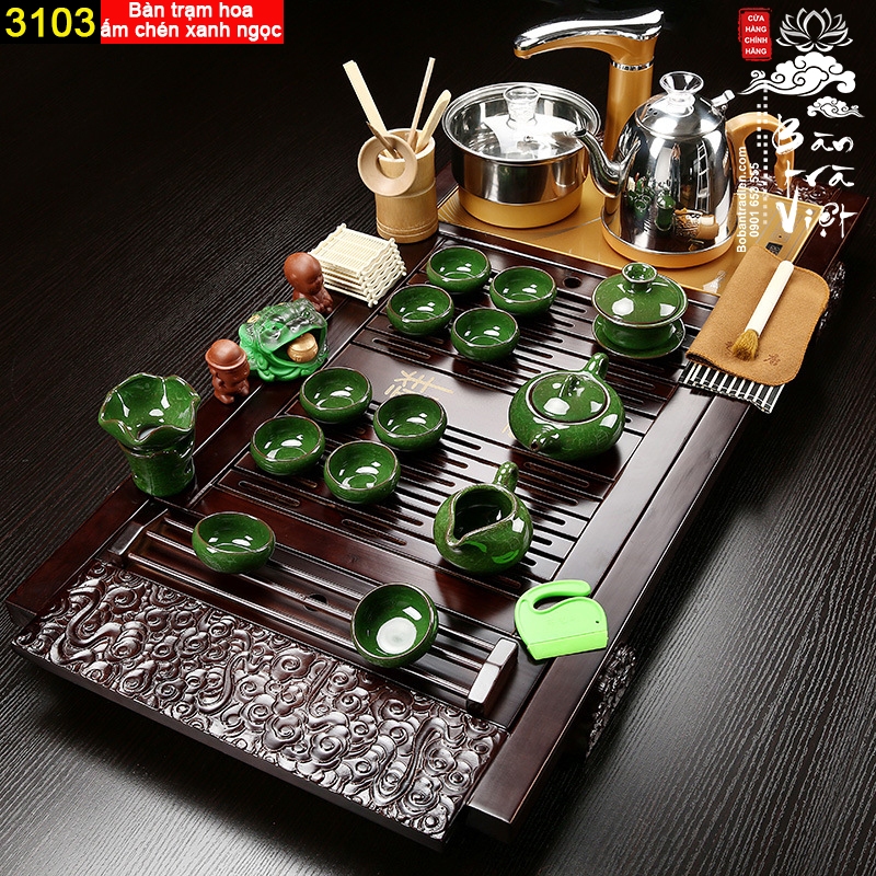 Bàn trà tiếp khách văn phòng thông minh tự động trạm vân gỗ tinh tế bảo hành 1 năm