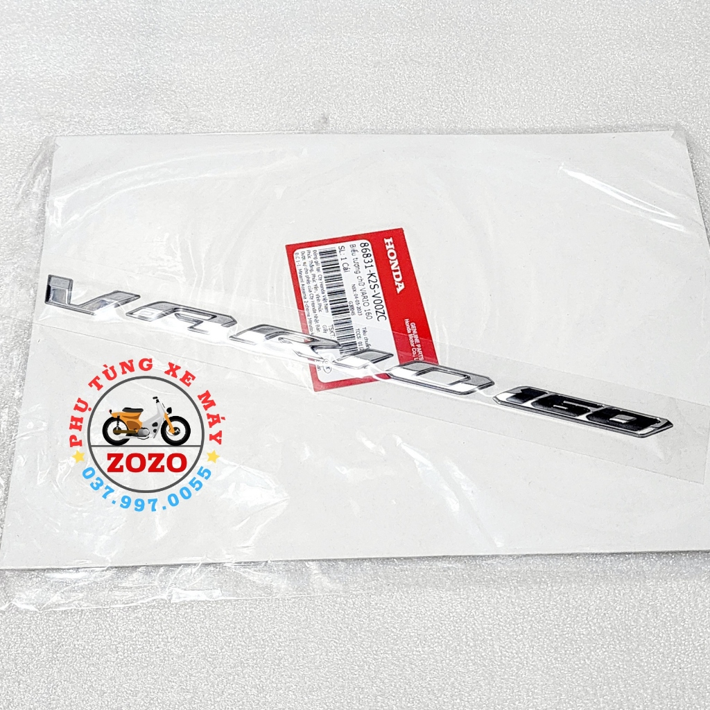 Tem chữ nổi Vario 160 zin Honda VN - 86831-K2S-V00ZA/ 86831-K2S-V00ZC/ 86831-K2S-V00ZB
