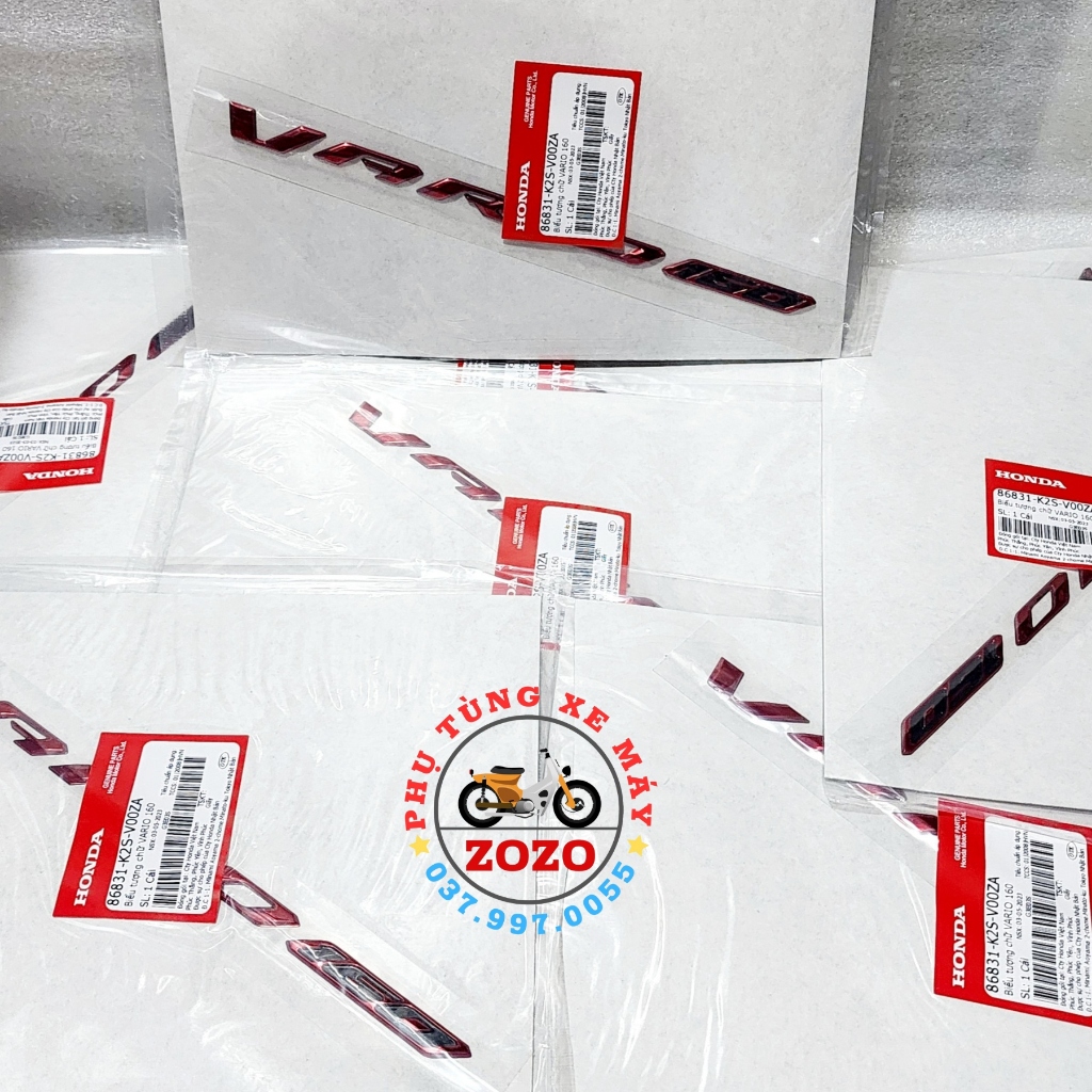 Tem chữ nổi Vario 160 zin Honda VN - 86831-K2S-V00ZA/ 86831-K2S-V00ZC/ 86831-K2S-V00ZB