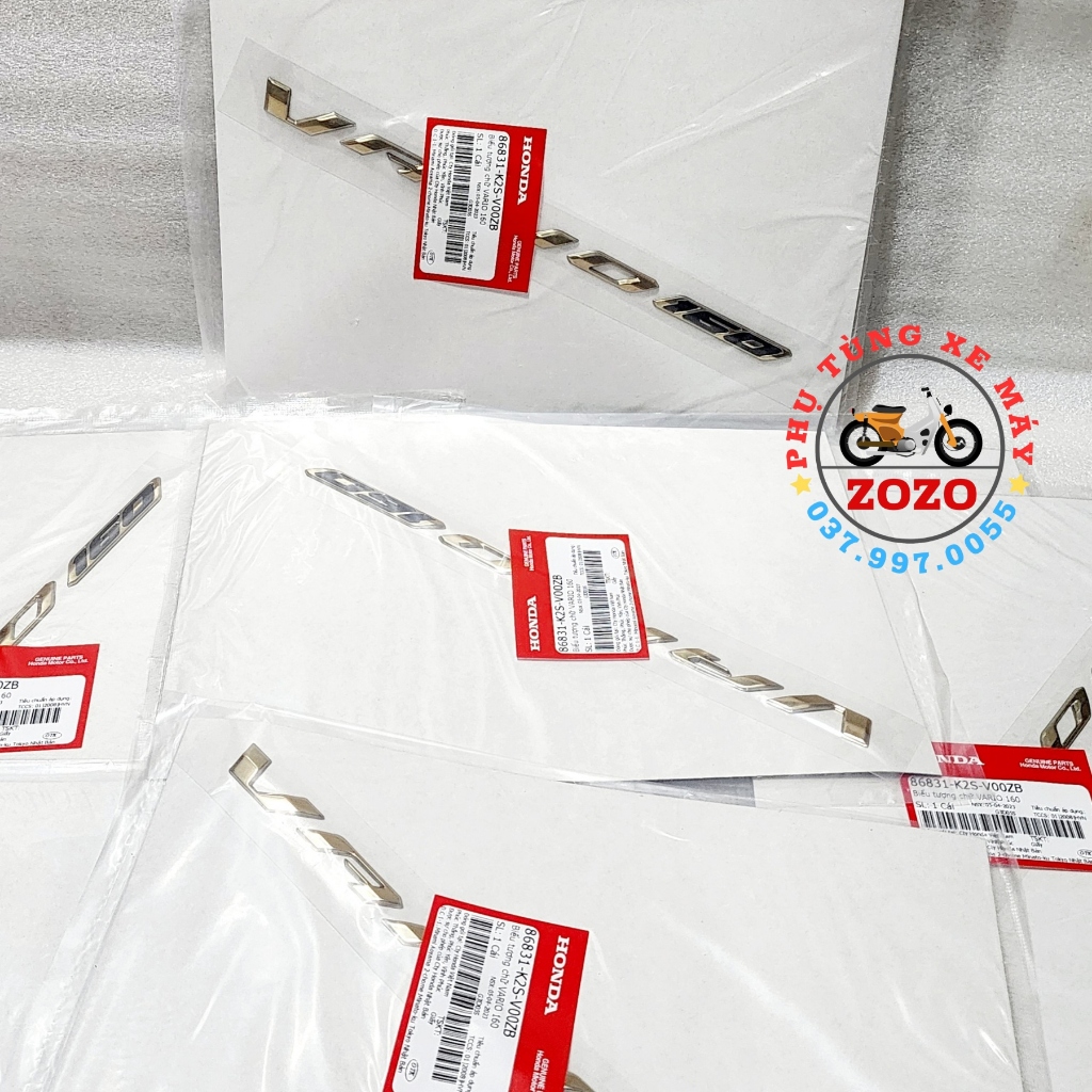 Tem chữ nổi Vario 160 zin Honda VN - 86831-K2S-V00ZA/ 86831-K2S-V00ZC/ 86831-K2S-V00ZB