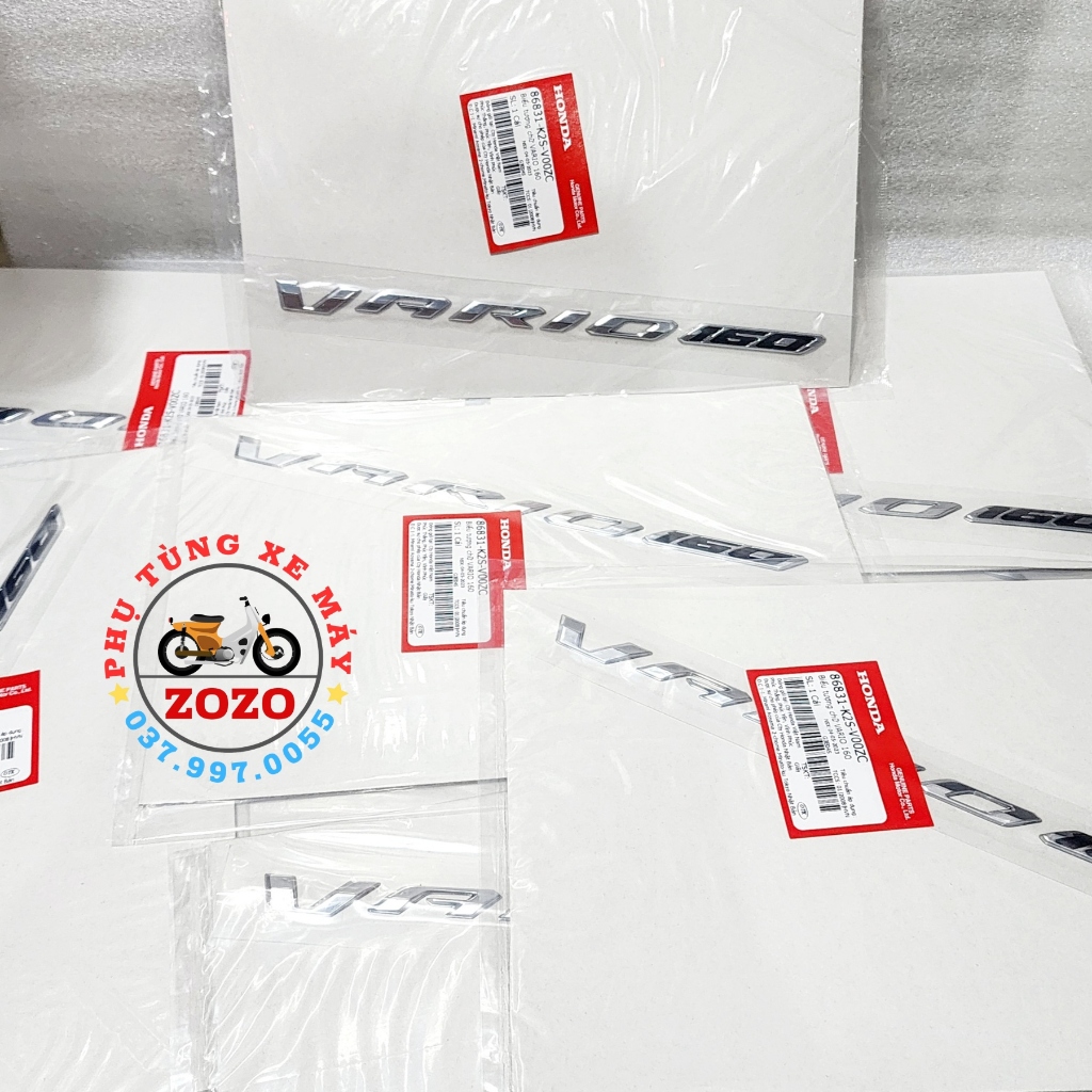Tem chữ nổi Vario 160 zin Honda VN - 86831-K2S-V00ZA/ 86831-K2S-V00ZC/ 86831-K2S-V00ZB