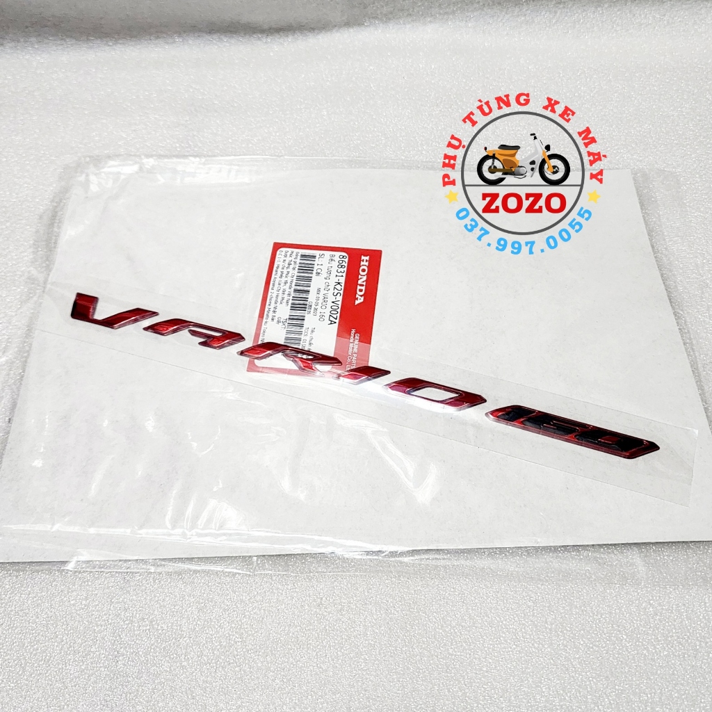 Tem chữ nổi Vario 160 zin Honda VN - 86831-K2S-V00ZA/ 86831-K2S-V00ZC/ 86831-K2S-V00ZB