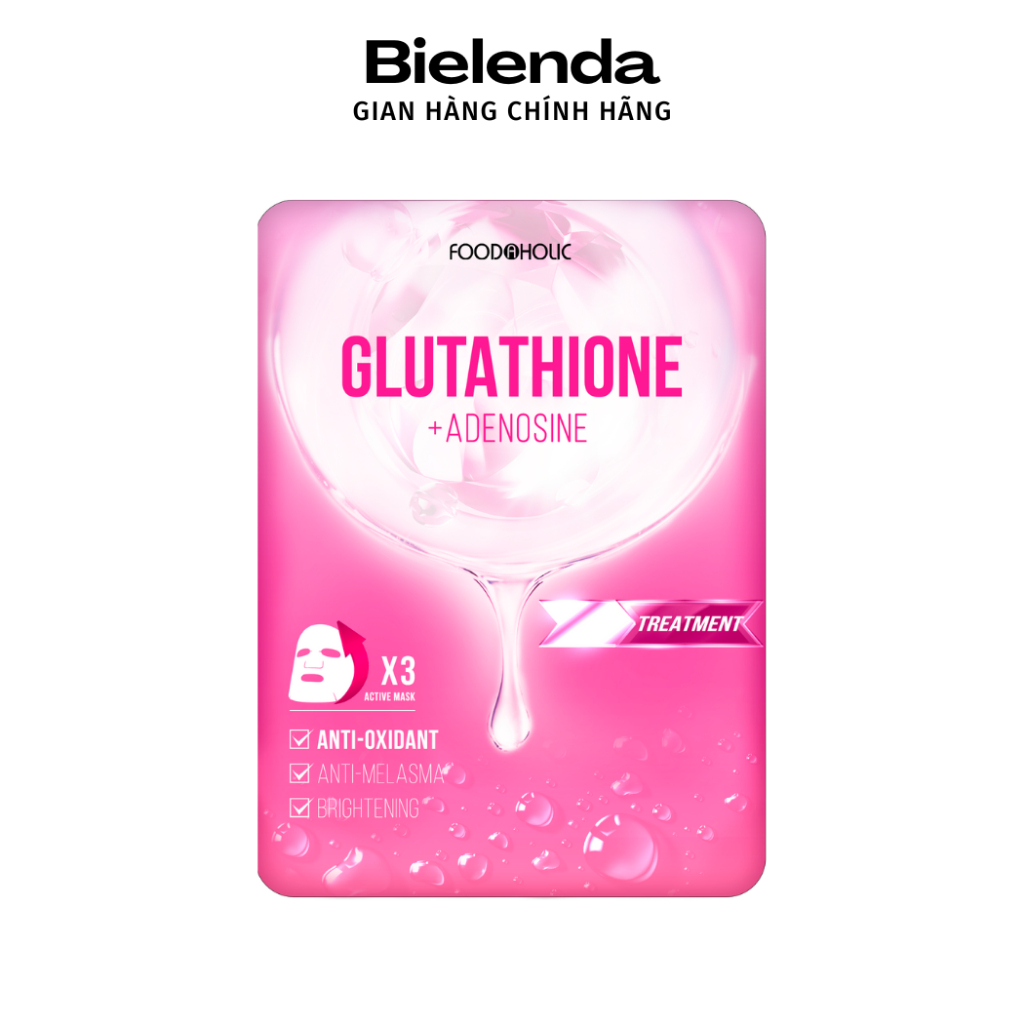 Mặt Nạ Foodaholic Glutathione Dưỡng Trắng, Đều Màu Da Glutathione Ample Mask 23ml/miếng