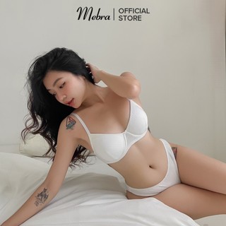 Bộ quần áo lót nữ có gọng nâng có mút mỏng lắp rời cotton tổ ong mềm mát thoáng khí Mebra