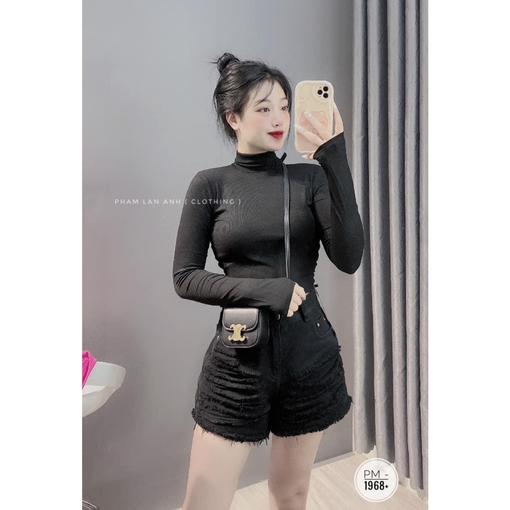 Áo croptop nữ nhiều màu kiểu dáng ôm tay dài kiểu dáng basic chất vải dày dặn phong cách cá tính sexy