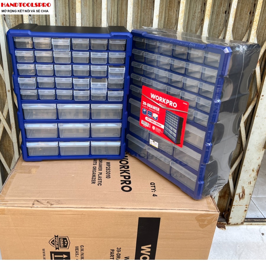 Tủ đựng linh kiện 39 ngăn TACTIX A039 47.5 x 38.5 x 16.2 cm (320636) (HÃNG ĐỔI MÃ WORKPRO WP283010)