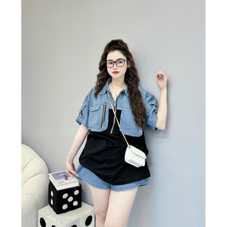 Set jean nữ phối 2 túi, dây kéo xịn xò