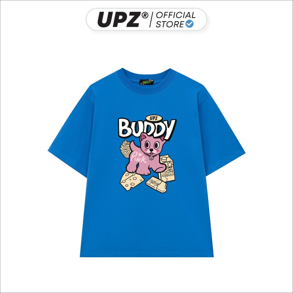 UPZ Áo Thun Cotton Unisex Form Rộng Tay Ngắn In Hoạ Tiết BUDDY (6 Màu)