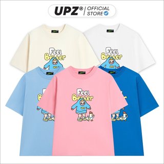 UPZ Áo Thun Cotton Unisex Form Rộng Tay Ngắn In Hoạ Tiết FEEL BETTER (5 Màu)